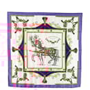 Hermès White Harnais Francais Premier Empire Silk Scarf
