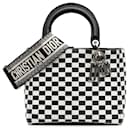 Dior Black Medium Calfskin Checkered Lady Dior