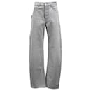  Bottega Veneta Wide-Leg Jeans in Grey Cotton Denim