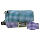 FENDI Mamma Baguette Sac à bandoulière Nylon 2en1 Bleu clair Or Auth 120903 - Fendi