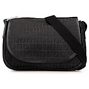 Sac à bandoulière en toile Zucchino noir de Fendi