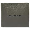 Balenciaga Grey Leather Bi-fold Wallet for Men
