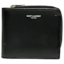 Saint Laurent Black Leather L-Shaped Bi-Fold Wallet