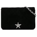 Chanel Black Quilted Suede Cocostellar Wallet on Chain