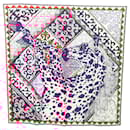 HERMES Carré 90 Écharpe "Appaloosa des Steppes" Soie Violet Auth am8221 - Hermès