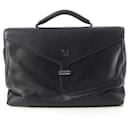 Loewe Anagram Leather Briefcase Black