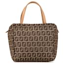 Sac à main en toile Zucchino marron Fendi