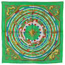 Hermès Green Astrologie Dies et Hore Silk Scarf
