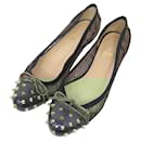 CHRISTIAN LOUBOUTIN CANDY SPIKE BALLET FLATS 36.5 PATENT LEATHER SHOES - Christian Louboutin