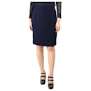 Navy blue wool skirt - size UK 10 - Autre Marque