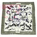 Écharpe en soie rose et blanche Hermes - Hermès