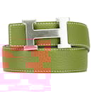 Hermès Brown Togo and Box Calf Constance H Reversible Belt