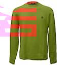 Versace Knitted Distressed Sweater in Orange Wool