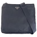 Prada Tessuto Saffiano Nylon Leather Shoulder Bag