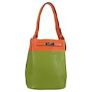 HERMES Togo Sokelly Couverture de Note en Cuir Orange Argent Auth nb488M - Hermès