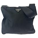 Prada Tessuto Triangle Logo Plate Shoulder Bag