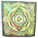 HERMES Carré 90 Écharpe "Parmi les fleurs je compte les heures" Soie Auth sw335 - Hermès