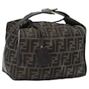 Sac à main en toile Zucca FENDI marron noir Auth bs24769 - Fendi