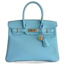 Hermes Birkin 30 atoll blue bag - Hermès