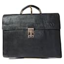 Prada Saffiano Leather Top Handle Briefcase Black