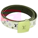 LOUIS VUITTON Multicolor Ceinture Care Belt 37.8"" White M9682 Auth BA1635 - Louis Vuitton
