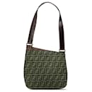 Sac à épaule en toile Zucca marron Fendi