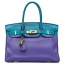 Hermès Blue Clemence Birkin Retourne 30