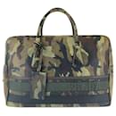 Prada Saffiano Camouflage Green Leather Briefcase