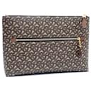 Burberry Brown PVC Leather Clutch Bag