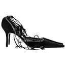 Givenchy Lace Up Pointed Pumps in Black Suede