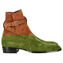  Saint Laurent Wyatt 30 Jodhpur Boots in Brown Suede