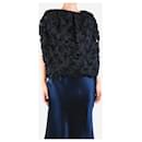 Black floral embellished top - size UK 8 - Autre Marque