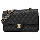 Chanel Black Grained Calfskin Shoulder Bag