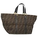 Sac à main en toile Zucca FENDI marron noir or Auth ar13588 - Fendi