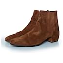 Saint Laurent, Brown suede Caleb Chelsea boots