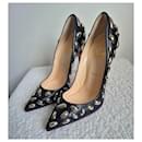Black pumps, silver jewelry, size 38.5, LOUBOUTIN - Christian Louboutin