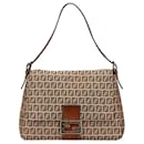 Fendi Brown Zucchino Canvas Mamma Forever