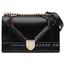 Dior Black Medium Calfskin Crystal Embroidered Diorama Flap