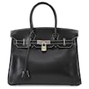 Sac à main Hermès Birkin 30 en cuir lisse noir