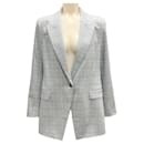 Lafayette 148 New York Blue Plaid Wool Blazer - Autre Marque