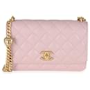 Chanel Pink Quilted Caviar Sweetheart Wallet On Chain