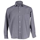  Acne Studios Checked Button-Down Shirt in Grey Cotton