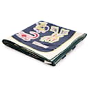 Hermès Blue Caracteristick Double Face Silk Scarf