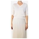 Cream v-neck sweater - size UK 8 - Autre Marque