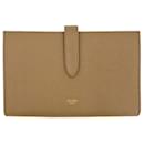 Long Flap Wallet Grained Calfskin Leather Beige - Céline