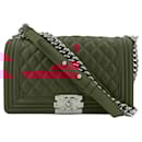Boy Medium Perforated Lambskin Leather Flap Bag Raspberry - Chanel
