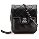 Chanel Black CC Quilted Lambskin Clams Wallet on Chain