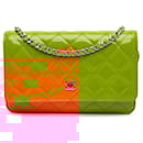 Chanel Orange Classic Patent Wallet On Chain