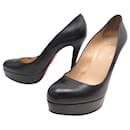CHRISTIAN LOUBOUTIN BIANCA 40 BLACK LEATHER PUMP SHOES - Christian Louboutin