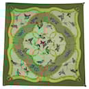 VINTAGE FOULARD HERMES LA CLE DE CHAMPS FACONNET 1965 CARRE 90 SOIE SCARF - Hermès
